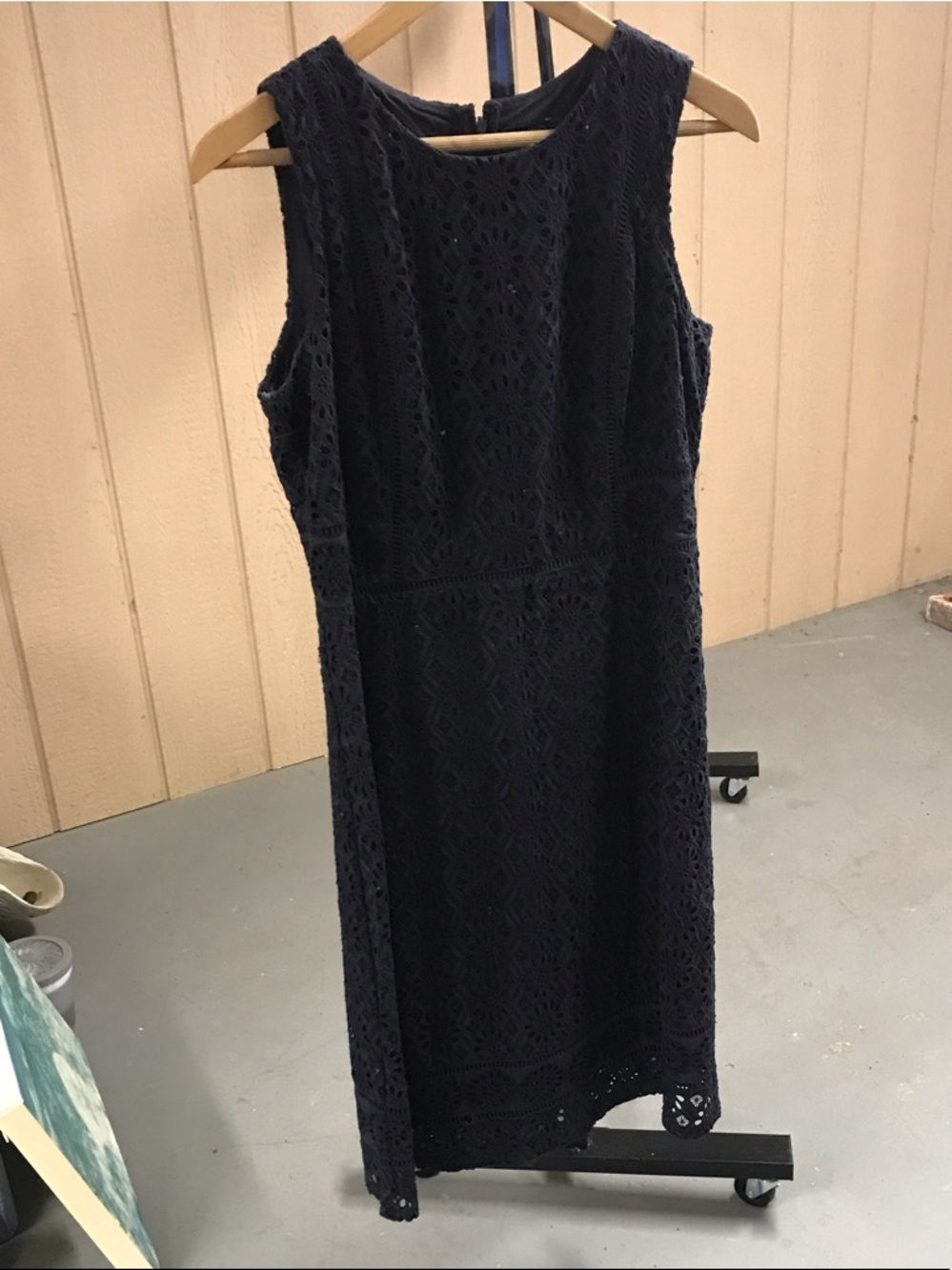 Ann Taylor Navy Lace Sleeveless Midi Dress